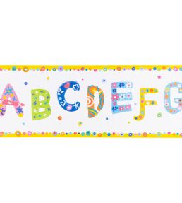 ABC Wallpaper Border Wallpaper by Villa Nova Yellow