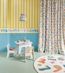ABC Wallpaper Border Wallpaper by Villa Nova Yellow