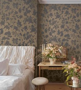 Absence of Roses Moire Wallpaper by Cole & Son Pewter