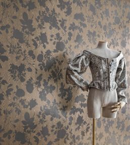 Absence of Roses Moire Wallpaper by Cole & Son Pewter
