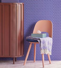 Abstract Check Wallpaper by Eijffinger Purple