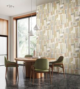 Abstract Cubes Wallpaper by Ohpopsi Avocado Mist