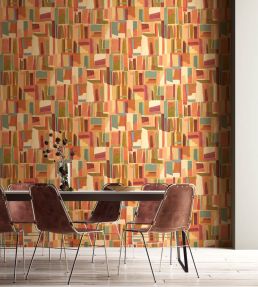 Abstract Cubes Wallpaper by Ohpopsi Walnut Twist