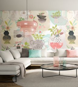 Abstract Fusion Mural by Ohpopsi Electric Orchid