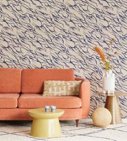 Abstract Lines Wallpaper by Eijffinger Indigo