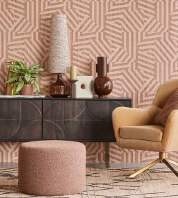 Abstract Stripe Wallpaper by Eijffinger Rose