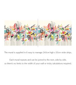 Abstract Tropic Mural by Ohpopsi Noir Pop