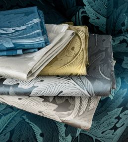 Acanthus Jacquard Fabric by Clarke & Clarke Denim
