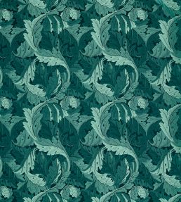 Acanthus Jacquard Fabric by Clarke & Clarke Teal