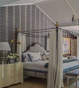 Acanthus Stripe Sisal Wallpaper by Schumacher Shadow