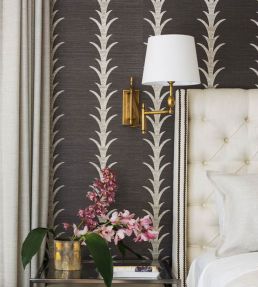 Acanthus Stripe Sisal Wallpaper by Schumacher Shadow