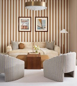 Accordion Stripe Wallpaper by Scalamandre Forest