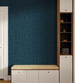 Achille Wallpaper by Caselio Bleu nuit