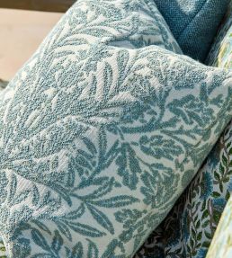 Acorn Weave Outdoor Fabric by Morris & Co Mineral Blue