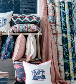 Aegean Fabric by MINDTHEGAP Indigo Taupe