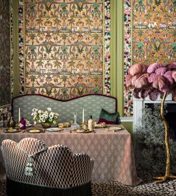 Afrika Kingdom Wallpaper by Cole & Son Olive Green & Spring Green on Metallic Bronze