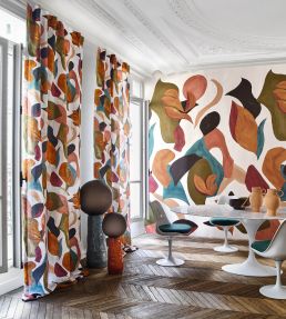 Air De Fete Fabric by Casamance Noir/Tabac