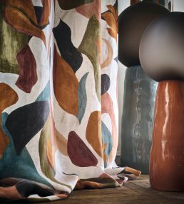 Air De Fete Fabric by Casamance Noir/Tabac
