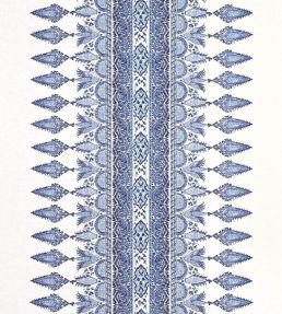 Akola Stripe Fabric by Thibaut Blue and White
