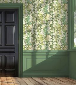 Alcea Wallpaper by Woodchip & Magnolia Green with Envy
