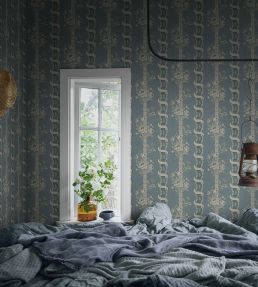 Alexandra Wallpaper by Sandberg Misty Blue