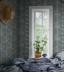 Alexandra Wallpaper by Sandberg Misty Blue