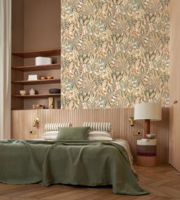 Alfabia Wallpaper by Casamance Kaki/Vanille