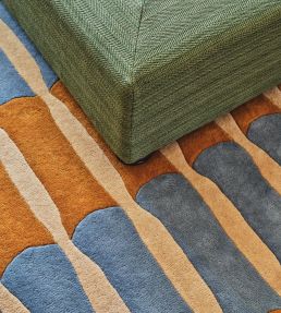 Layered Alice Crawley Bamboo Forest rug Azure Blue ACFOBL180270 Azure Blue