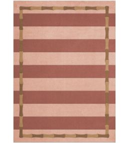 Layered Alice Crawley Bamboo Stripe rug Terracotta ACSTTE180270 Terracotta