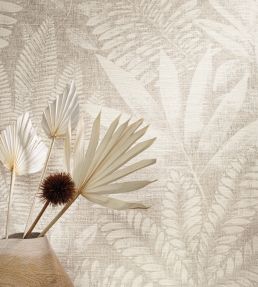 Aloe Wallpaper by Casamance Terracotta/Grege