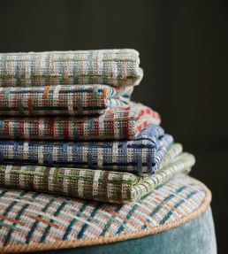 Altana Fabric by Nina Campbell Teal/Cinnamon