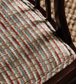 Altana Fabric by Nina Campbell Teal/Cinnamon