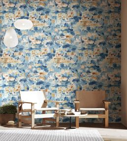 Amalfi Wallpaper by Ohpopsi Stoneware Blue