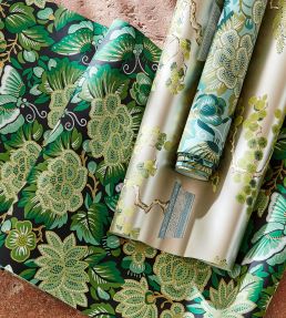 Amara Butterfly Wallpaper by Sanderson Cinnabar / Ink Black