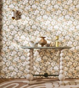 Amaryllis Wallpaper by Casamance Noir/Dore