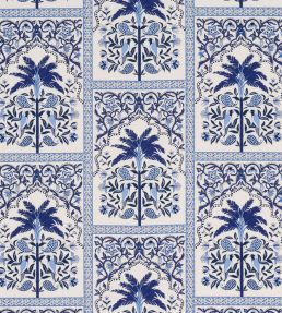 Amazonas Mystique Fabric by Schumacher Tropical Shades Of Blue