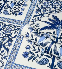 Amazonas Mystique Wallpaper by Schumacher Tropical Shades Of Blue