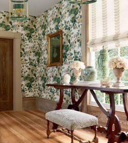 Amble Embroidery Fabric by Thibaut Flax