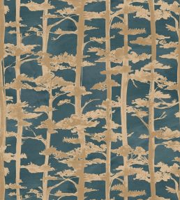 Ame Wallpaper by Casamance Petrole/Dore