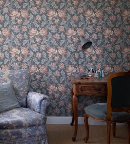 Amelia Wallpaper by Sandberg Indigo Blue