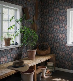 Amelia Wallpaper by Sandberg Indigo Blue
