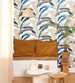 Ampleur Wallpaper by Caselio Bleu Camel