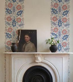 Anatolia Wallpaper by Schumacher Blue & Red
