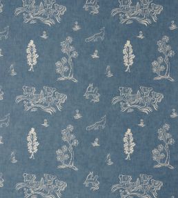 Friendly Folk Fabric by Andrew Martin Blue