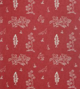 Friendly Folk Fabric by Andrew Martin Huntsman Red