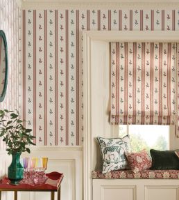 Anduze Wallpaper by Nina Campbell Red/Teal