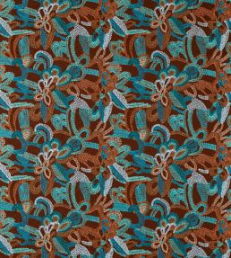 Ania Fabric by Harlequin Burgandy/Spice/Turquoise
