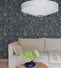 Ania Wallpaper by Sandberg Midnight Blue