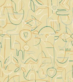 Animalia Wallpaper by Coordonne Buttercream
