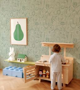 Animalia Wallpaper by Coordonne Emerald
